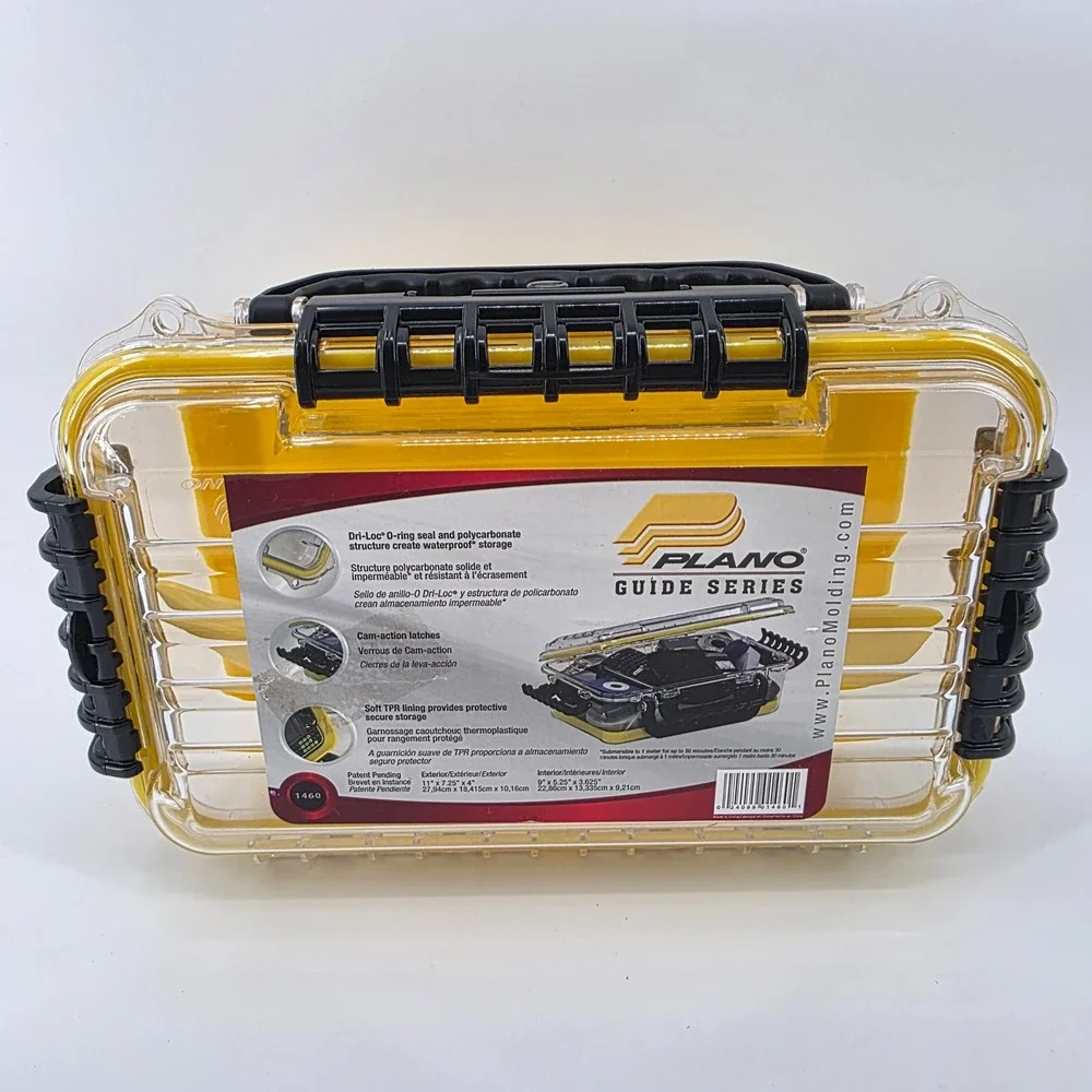 Plano Guide Series 1460 Waterproof Case Clear Yellow Polycarbonate Storage Box